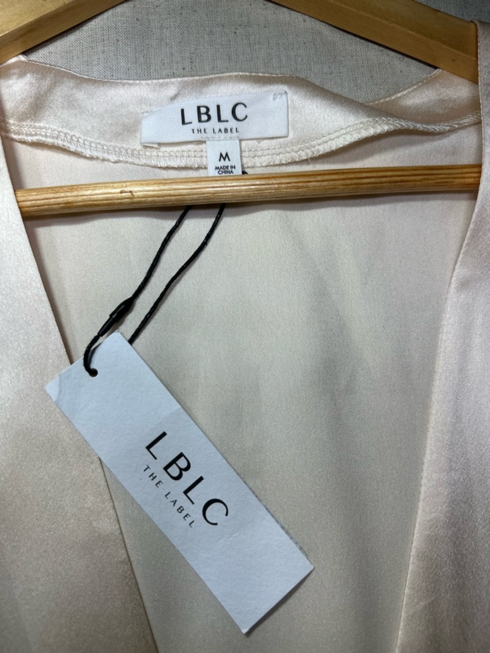 LBLC THE LABEL by Revolve Ivory Satin long Slip Dress Women’s Medium #chic - Picture 6 of 7